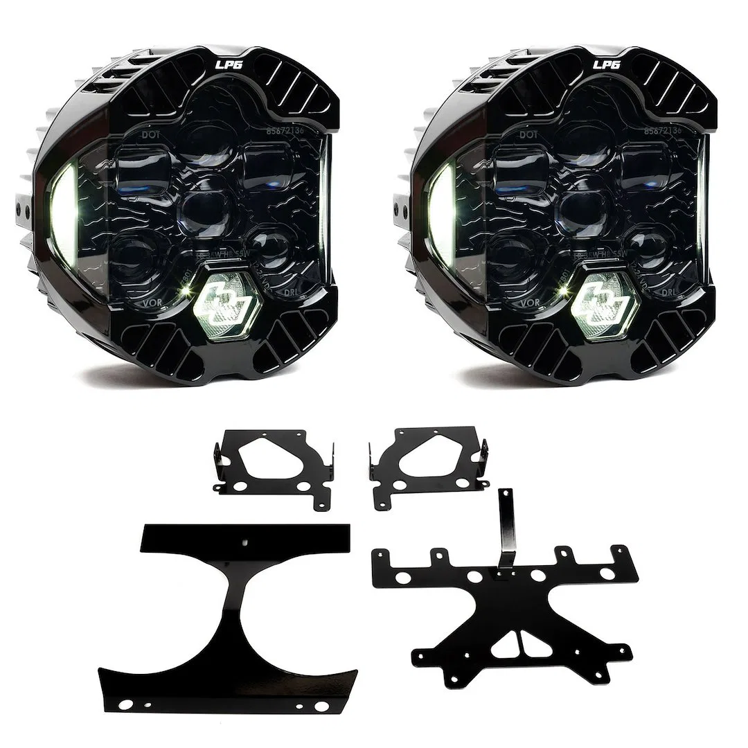 44-8112 – BAJA DESIGN Headlight Assembly, LED Bulb High And Low Beam With White Daytime Running Light Clear 6 LED Bul...